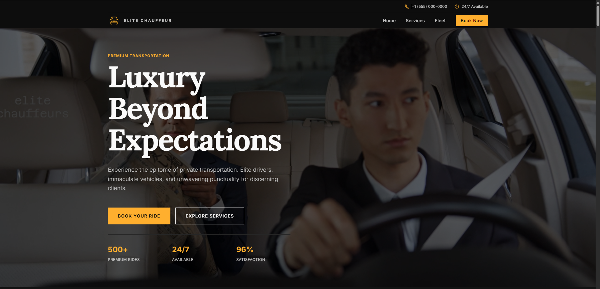 Elite Chauffeurs Homepage